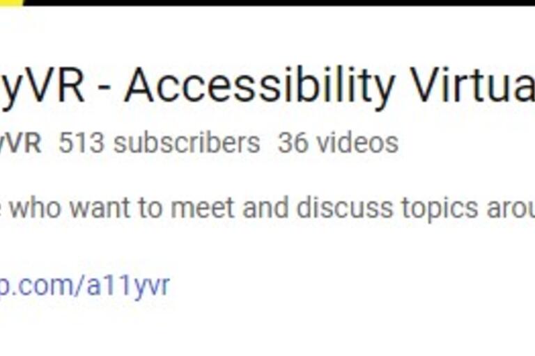 A11lyVR Youtube Channel landing page