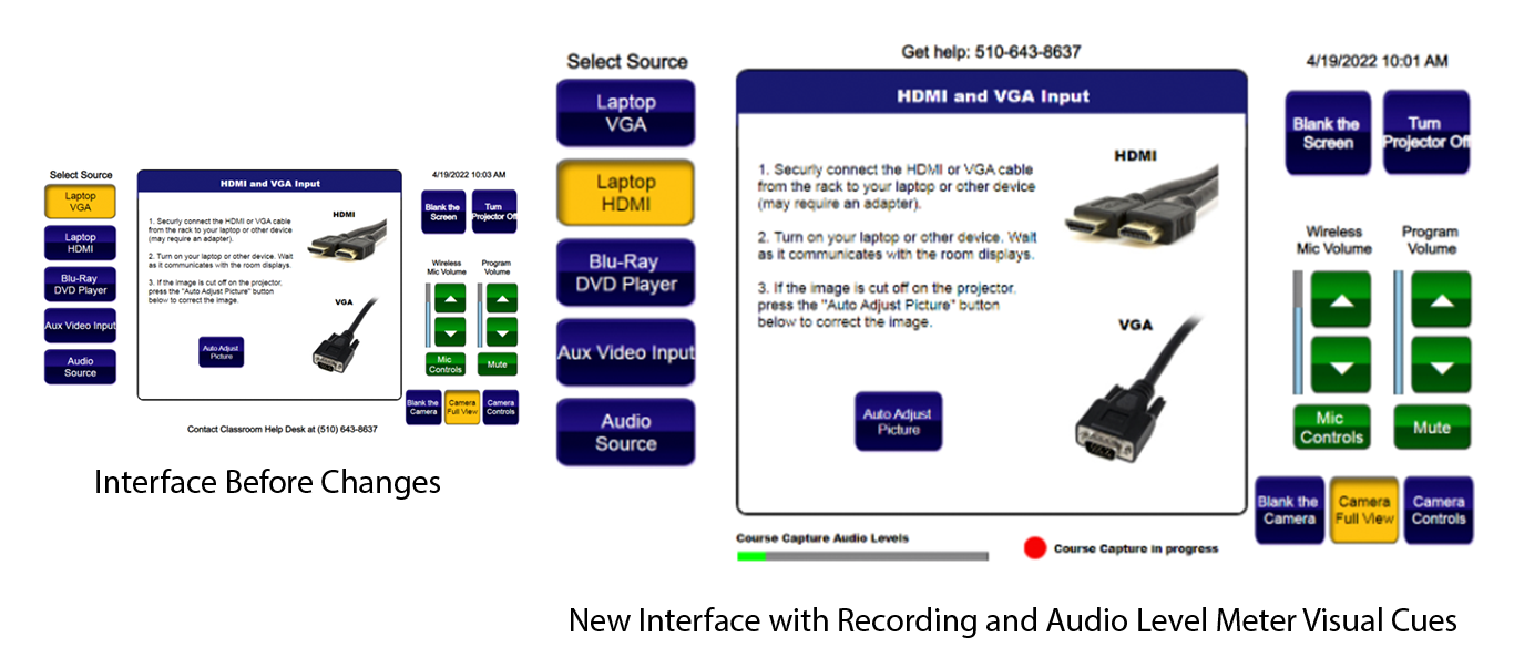 Classroom Touch Panel changes - April 2022