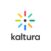 Kaltura Capture logo multi colored line surrounding small dot with word Kaltura