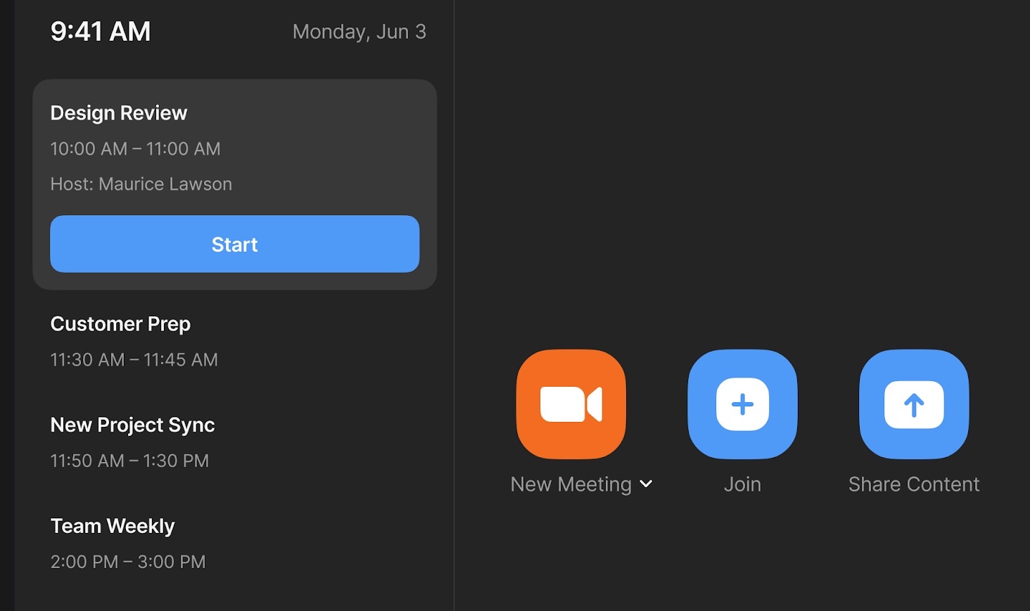 Zoom Room User Interface Zoom Room User Interface